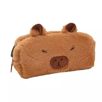 Zipper Capybara Plush Pencil Case Animal Capybara Plush Pencil Pouch Student розовый