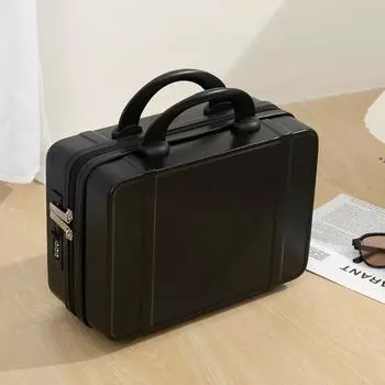 Zipper Hand Carry Suitcase with Combination Lock Mini Storage Bag Short Trip Travel Bags Black