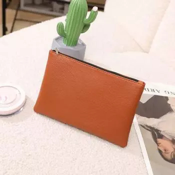 Zipper Lichee Pattern Coin Purse Makeup Bag Cosmetic Storage Bag Retro Small Item Bag Travel