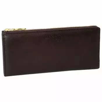 zipper long wallet with coin purse Flock 86072 Chocolate [Mozu] L-shaped