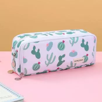 Zipper Pen Case 3 Compartment Pencil Pouch Portable Pencil Bag Office Style 1