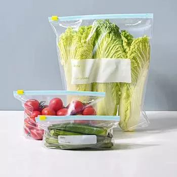 Zipper Sealed Bag Food Grade Fresh-keeping Bag Household Refrigerator Storage Food Packaging Sealing and Compact Bag reusable