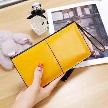 Zipper Wallet Long Clutch Bag Women s Multi-card Position Hand Large Capacity Multi-function Wristband
