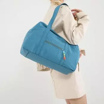 Сумка через плечо из нейлона с застежкой-молнией, большая вместимость, для отдыха, универсальная, простая, монохромная, для шопинга, путешествий, большая вместимость