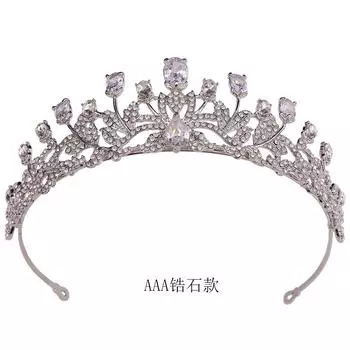 Цирконовый свадебный венец фотостудия с макияжем инкрустированный стразами тиара полые листья принцесса свадебное платье свадебная корона
