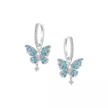 Zircon Butterfly Drop Earring Light Luxury Ear Jewelry Accessories Women