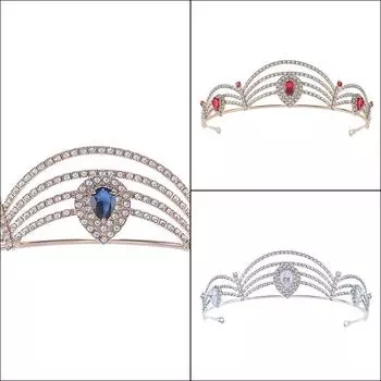 Цирконовая корона для невесты, корона для волос со стразами, свадебное платье, аксессуары, свадебный головной убор