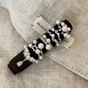 Zircon Pearl Metal Open Ring Women S Niche Design Sense Personality Light Luxury Versatile Temperament Fashion Ring Ring