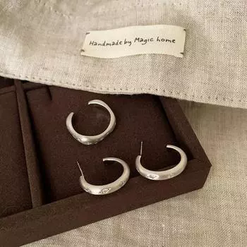 Zircon Star Brushed Metal Stud Earrings Women S Niche Retro Unique Personality Simple Fashion Versatile Earrings