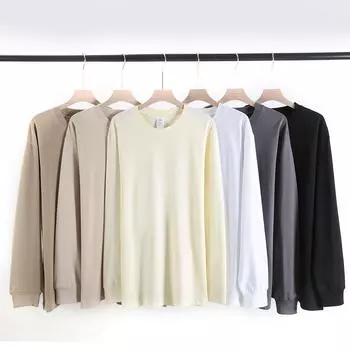 ZIRUNKING, футболка с длинным рукавом из 100% хлопка для мужчин и женщин, однотонные весенние повседневные футболки, высококачественные мужские/женские топы, классическая одежда, футболки HUIPLONG M