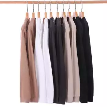 Zirunking Футболки унисекс, топы, футболки, однотонные топы с длинным рукавом, уличная одежда, мягкие повседневные футболки, футболки с круглым вырезом LUOMA