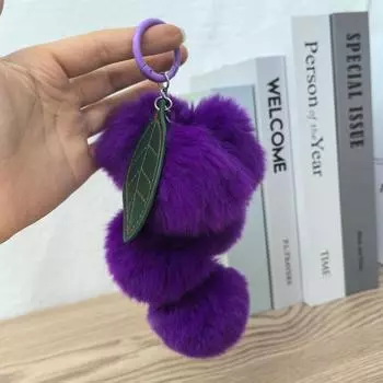 Zirunking Красота для леди Милая девушка сумка Рекс кролик мех плюшевый брелок кулон виноград брелок сумка кулон