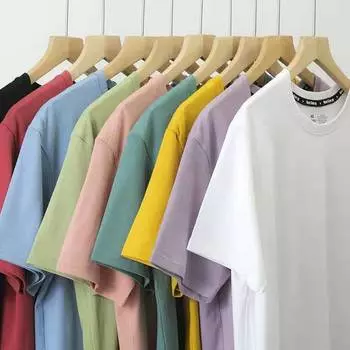 ZIRUNKING летние футболки унисекс для женщин и мужчин, простой однотонный хлопок с круглым вырезом в английском стиле, базовая футболка в стиле Харадзюку, Camisetas Verano Mujer 2021 ICON220g XXL