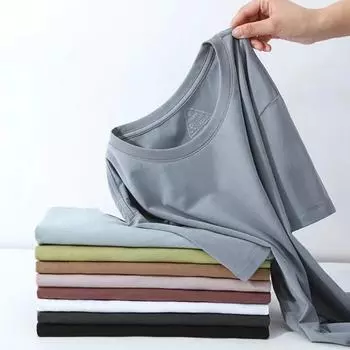 ZIRUNKING Новые 95% хлопок 5% спандекс топы летняя футболка для мужчин 2024 круглый вырез короткий рукав повседневная модная мужская одежда LAIKA M