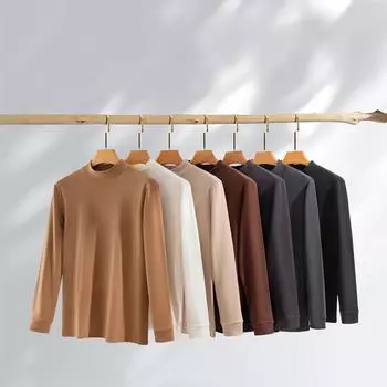 ZIRUNKING, осенне-весенние рубашки унисекс с длинными рукавами, водолазки, двусторонние топы из термоткани LONGVELVET