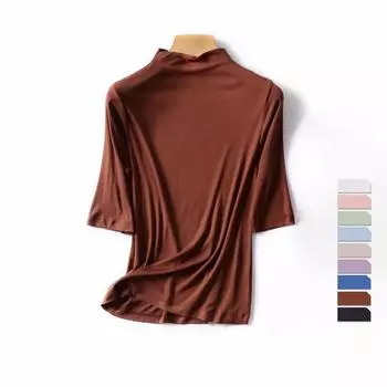 ZIRUNKING женские спортивные рубашки однотонные высокоэластичные футболки одного размера с верхом и дном для тренажерного зала и йоги, дышащие футболки со средним рукавом для бега GAOTAN One Size