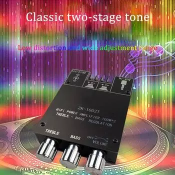 ZK-1002T Bluetooth-совместимый усилитель HIFI 2.0 канала 100 Втx2 Аудиоплата /