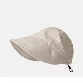 ZLS Same Style Plain Street Shooting Baseball Cap Female UV-Proof Big Head Circumference Big Brim Sun Hat Breathable Thin Beige Adjustable