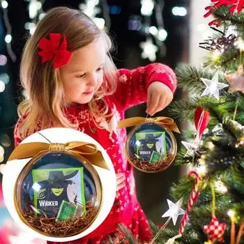 Злые рождественские украшения 3,15-дюймовые прозрачные шары с ведьминой летающей метлой, подвесное украшение на елку для праздничного домашнего декора C