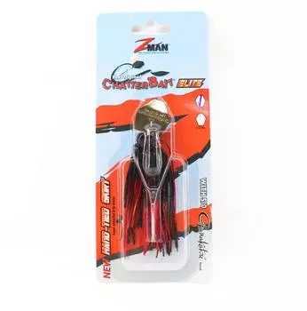 Zman Chatterbait Elite 3/8 унции Тонущая приманка Черный Красный (1515)