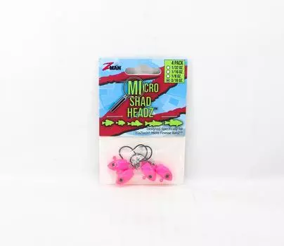 Zman Jighead Micro Shad HeadZ 3/16 унций, размер 2, 4 шт. в упаковке, розовое сияние (6780)