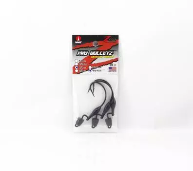 Zman Jighead Pro BulletZ 1/4 унции, размер 4/0 3 шт. в упаковке, черный (6053)