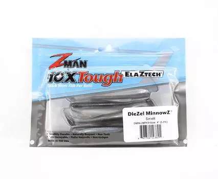 Zman Soft Lure Diezel MinnowZ 4 дюйма 5 шт. в упаковке корюшка (3691)