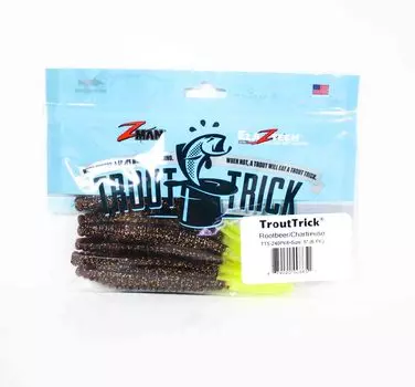 Zman Мягкая приманка Форель Трюк 5 дюймов 6 за упаковку Rootbeer Chart Tail (8651)