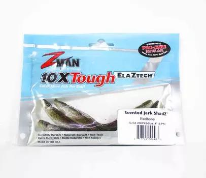 Zman Мягкая приманка Jerk ShadZ 4 дюйма 5 в упаковке Redbone (4483)