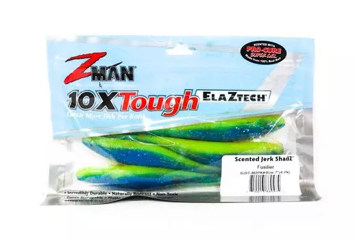 Zman Soft Lure Jerk ShadZ 7 дюймов 4 шт. в упаковке Fusilier (0474)