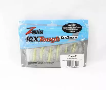 Zman Мягкая приманка PrawnZ 2,5 дюйма, 6 шт. в упаковке Slam Shady (5394)