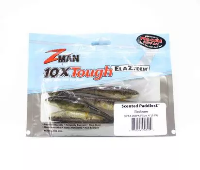 Zman Soft Lure Scented PaddlerZ 4 дюйма, 5 шт. в упаковке, красная кость (8200)
