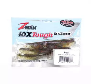 Zman Мягкая приманка с ароматом PogyZ 3 дюйма 5 в упаковке Redbone Glow (2444)