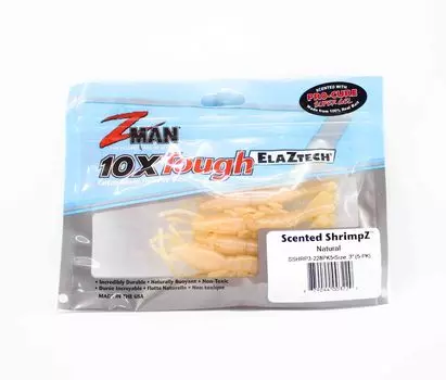Zman Soft Lure ароматизированные креветки, 3 дюйма, 5 шт. в упаковке, натуральный (3229)