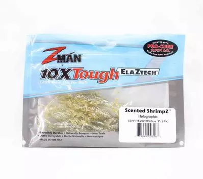 Zman Soft Lure ароматизированные креветки 3 дюйма, 5 шт. в упаковке, голографические (3267)