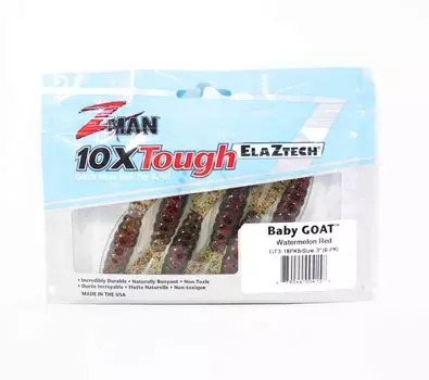 Zman Soft Lure Baby Goat 3 дюйма, 6 шт. в упаковке, арбуз, красный (4158)