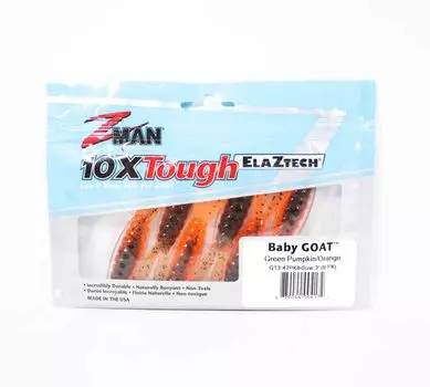 Zman Soft Lure Baby Goat 3 дюйма, 6 штук в упаковке, зеленая тыква, оранжевый (4172)