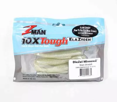 Zman Soft Lure Diezel MinnowZ 4 дюйма 5 шт. в упаковке Slam Shady (0631)