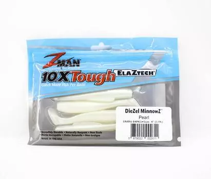 Zman Soft Lure Diezel MinnowZ 4 дюйма, 5 шт. в упаковке, жемчуг (2611)
