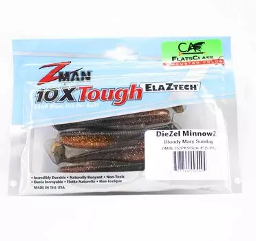 Zman Soft Lure Diezel MinnowZ 4 Inch 5 шт. в упаковке Bloody Mary Sunday (5404)