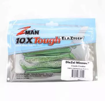 Zman Soft Lure Diezel MinnowZ 4 Inch 5 в упаковке Creole Croaker (0559)