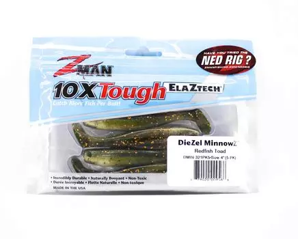 Zman Soft Lure Diezel MinnowZ 4 Inch 5 шт. в упаковке Red Fish Toad (9566)