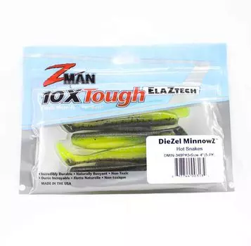 Zman Soft Lure Diezel MinnowZ 4 Inch 5 штук в упаковке Hot Snakes (3134)
