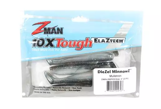 Zman Soft Lure Diezel MinnowZ 4 Inch 5 в упаковке Mulletron (2703)