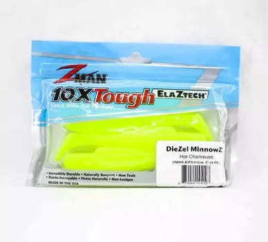 Zman Soft Lure Diezel MinnowZ 5 дюймов, 4 шт./упак. Горячая таблица (4127)