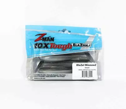 Zman Soft Lure Diezel MinnowZ 5 дюймов, 4 шт. в упаковке, корюшка (0214)
