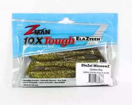 Zman Soft Lure Diezel MinnowZ 5 Inch 4 шт. в упаковке Golden Boy (0368)