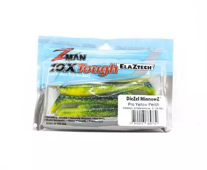 Zman Soft Lure Diezel MinnowZ 5 Inch 4 шт. в упаковке Pro Yellow Perch (4779)