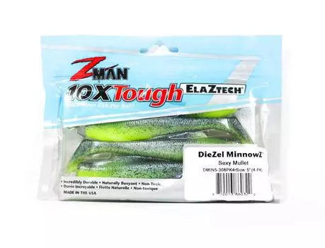 Zman Soft Lure Diezel MinnowZ 5 дюймов 4 шт. в упаковке Sexy Mullet (0320)