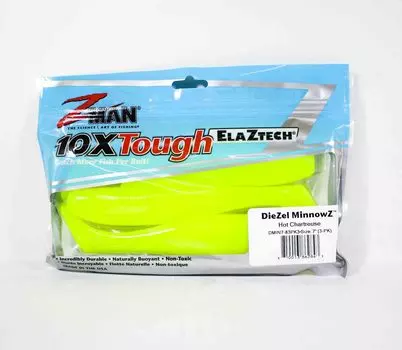Zman Soft Lure Diezel MinnowZ 7 дюймов, 3 шт./упак. Горячая таблица (2843)